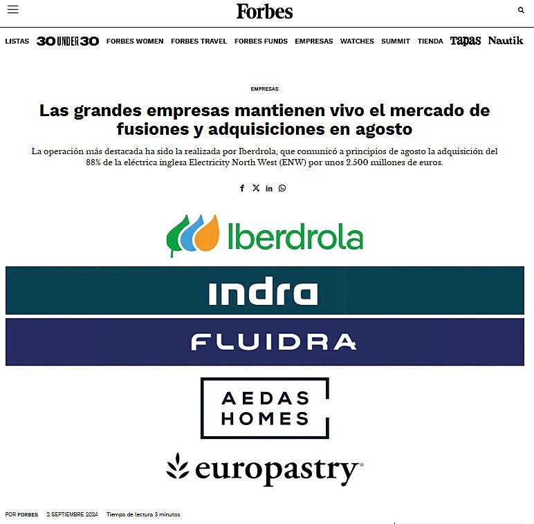 Las grandes empresas mantienen vivo el mercado de fusiones y adquisiciones en agosto